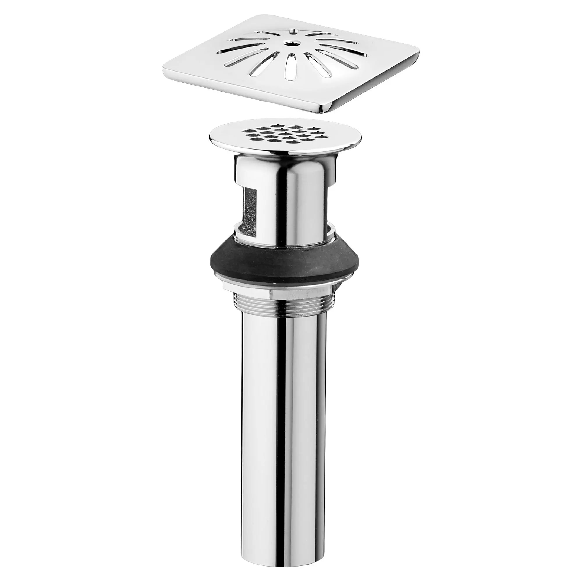 Oak Hill® Grid Drain with Decorative Cover // POLISHED CHROME // 95512_D35155040100_CDNwebp.webp