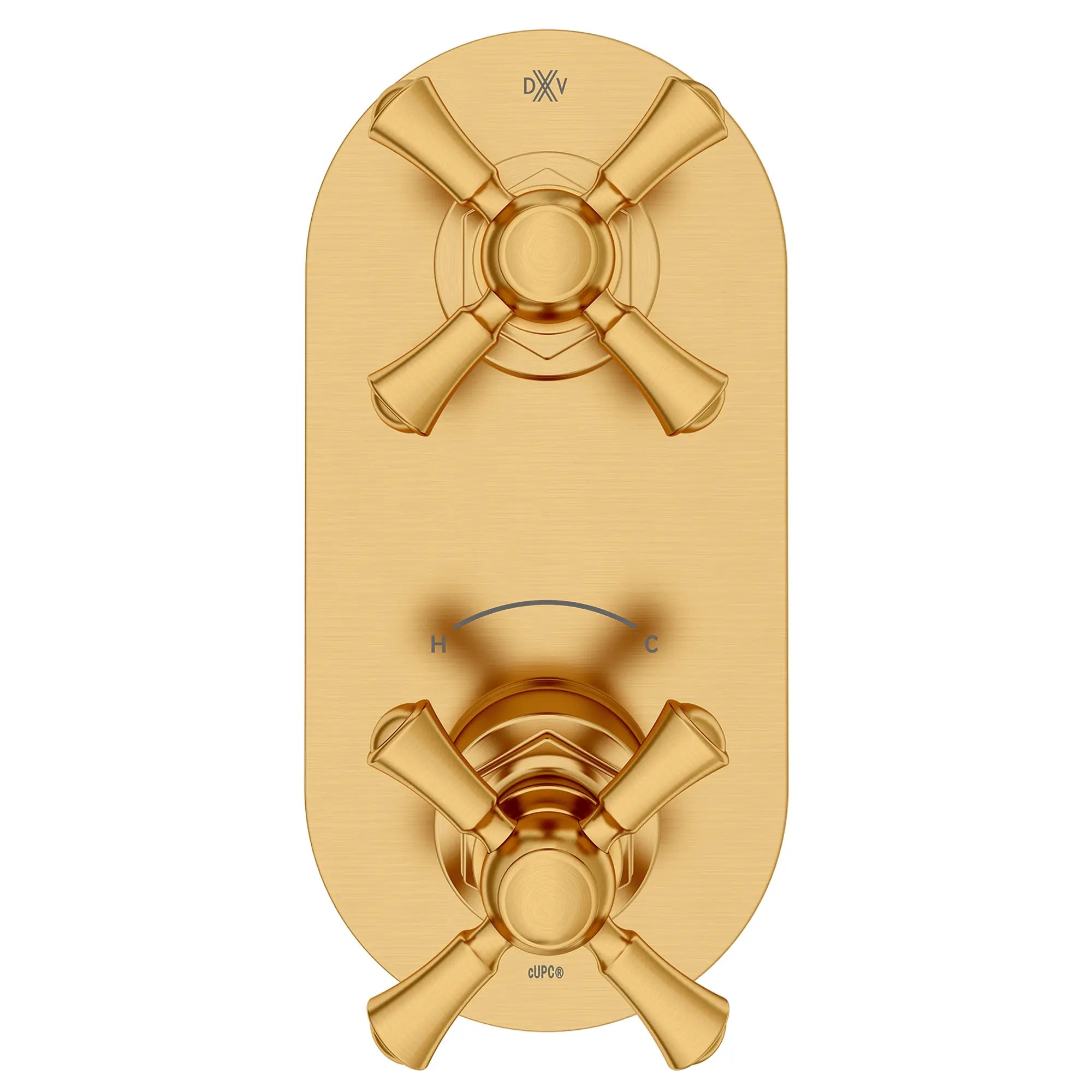 Oak Hill® 2-Handle Thermostatic Valve Trim Only with Cross Handles // SATIN BRASS // 95788_D35155528.427_CDNwebp.webp