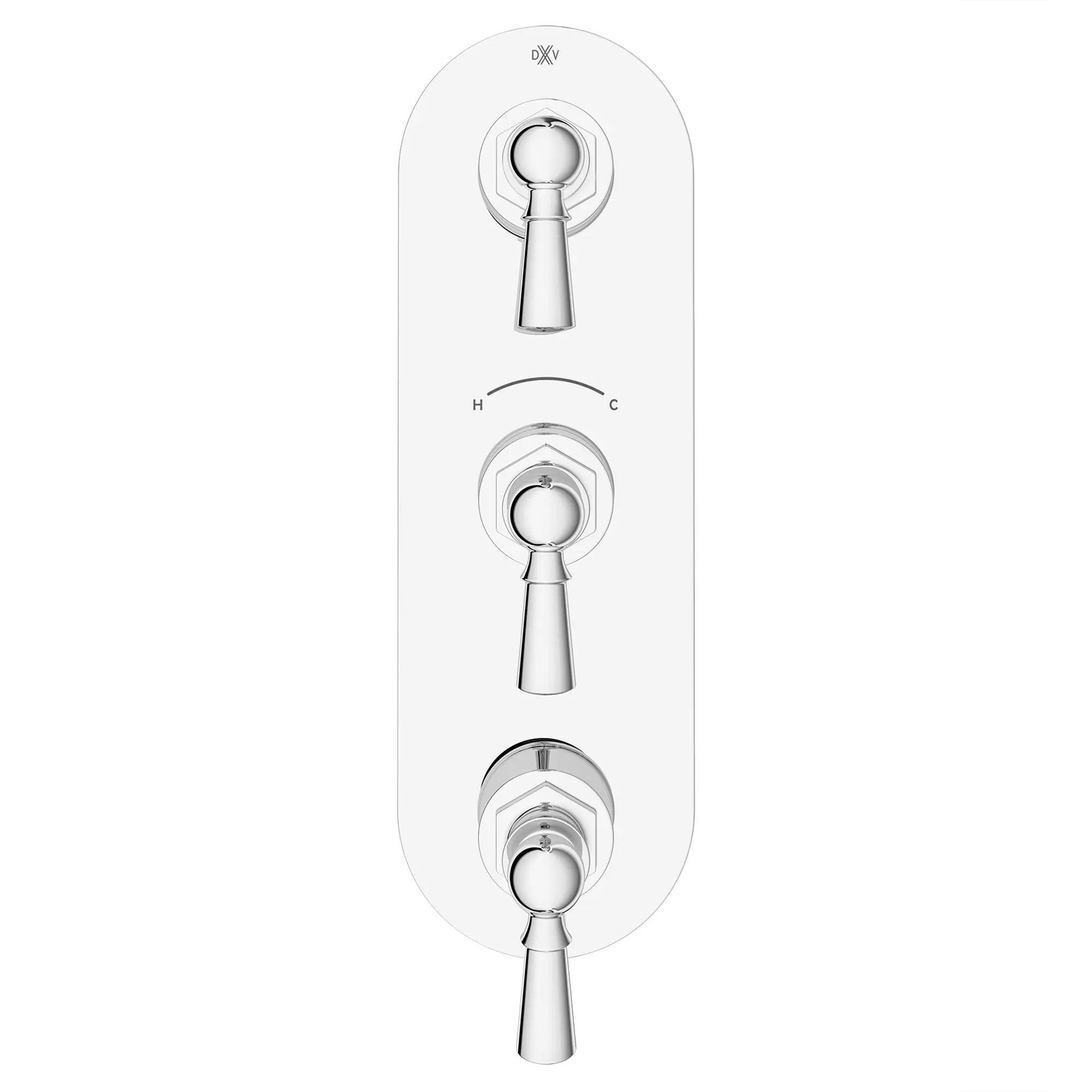 Oak Hill® 3-Handle Thermostatic Valve Trim Only with Lever Handles // POLISHED CHROME // 95791_D35155537.100_CDNwebp.webp