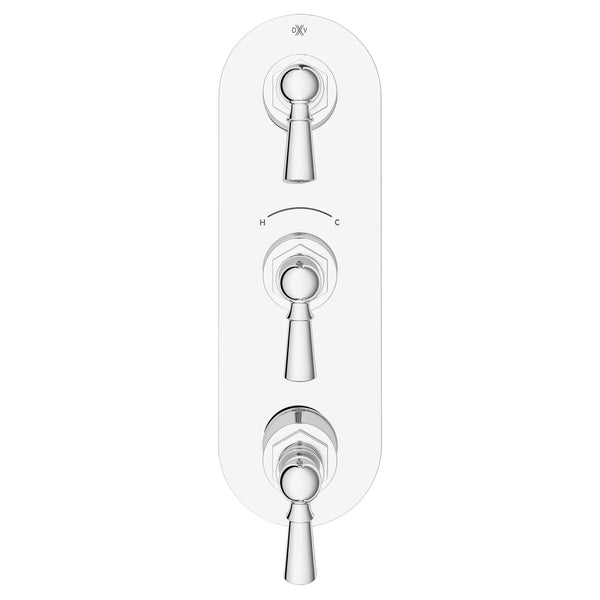 Oak Hill® 3-Handle Thermostatic Valve Trim Only with Lever Handles // POLISHED CHROME // 95791_D35155537.100_CDNwebp.webp
