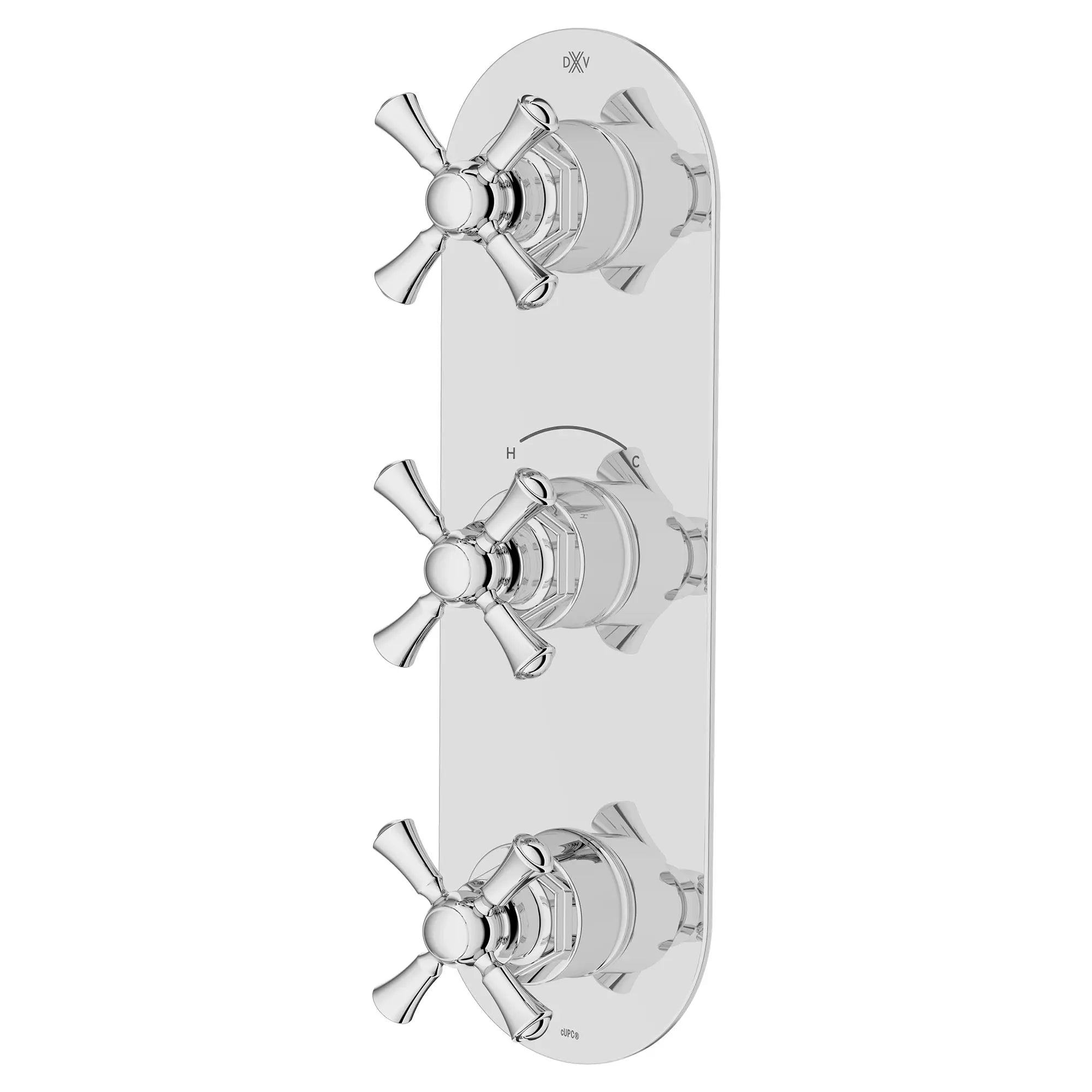 Oak Hill® 3-Handle Thermostatic Valve Trim Only with Cross Handles // POLISHED CHROME // 95817_D35155538.100_2_CDNwebp.webp