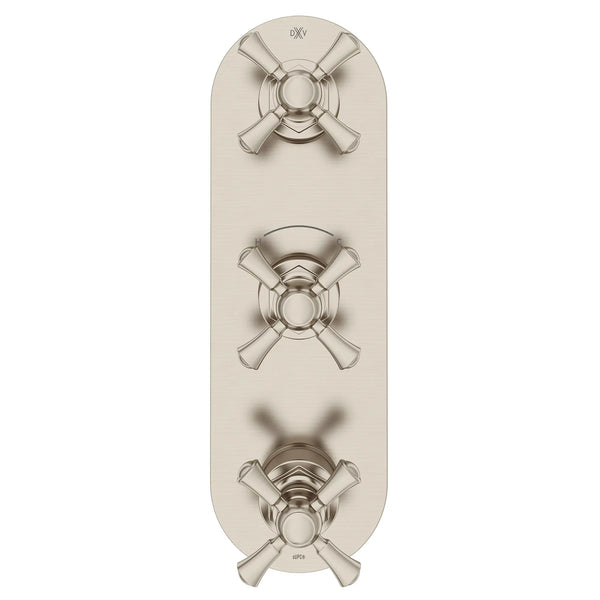 Oak Hill® 3-Handle Thermostatic Valve Trim Only with Cross Handles //  BRUSHED NICKEL // 95819_D35155538.144_CDNwebp.webp
