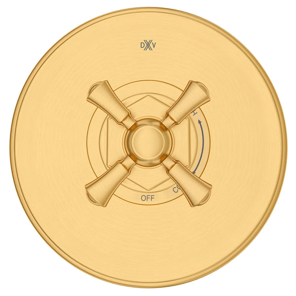 [D35155540.427] Oak Hill® Single Handle Pressure Balance Valve Trim Only with Cross Handle - Polished Chrome