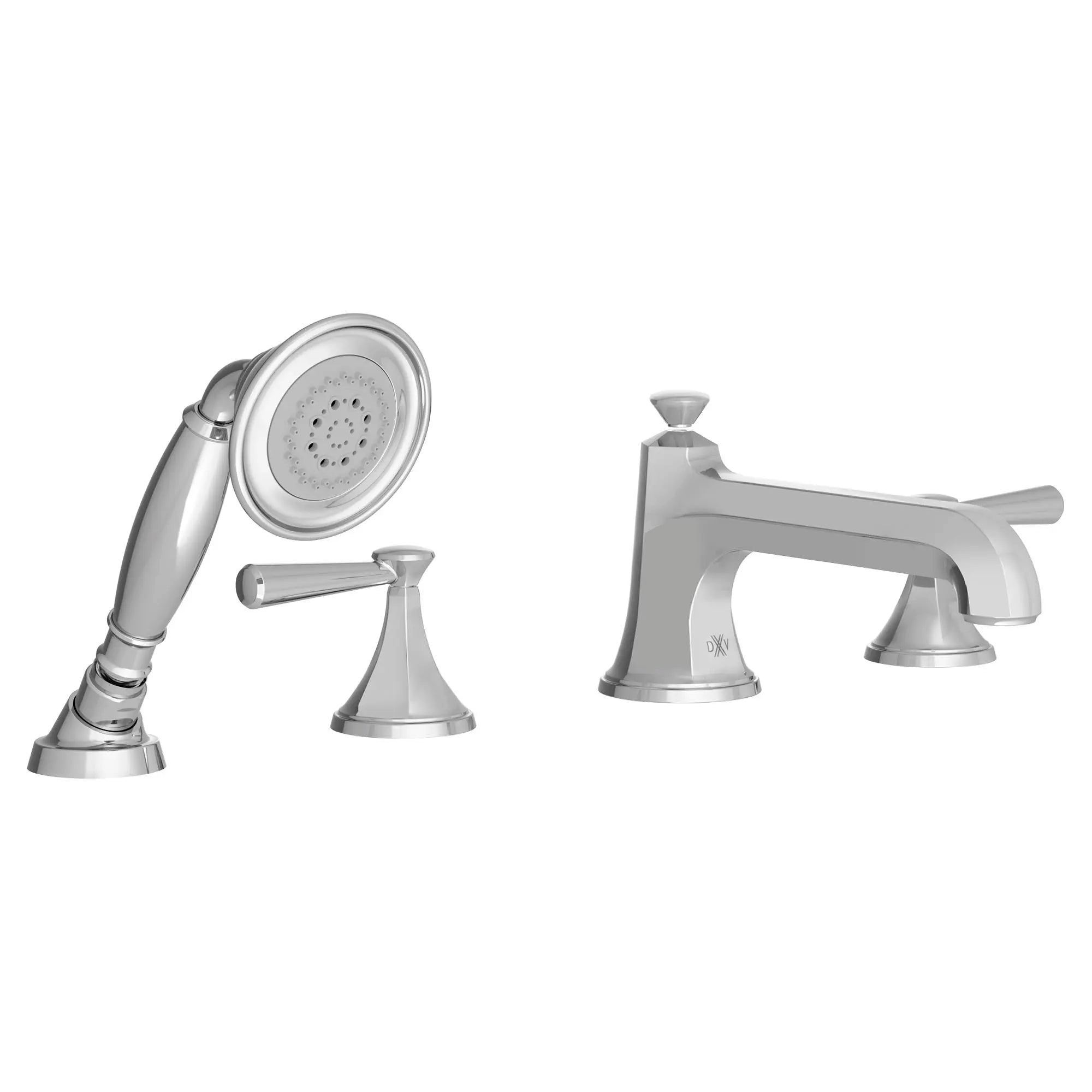 Fitzgerald 2-Handle Deck Mount Bathtub Faucet with Hand Shower and Lever Handles // POLISHED CHROME // 96055_D35160900100_CDNwebp.webp