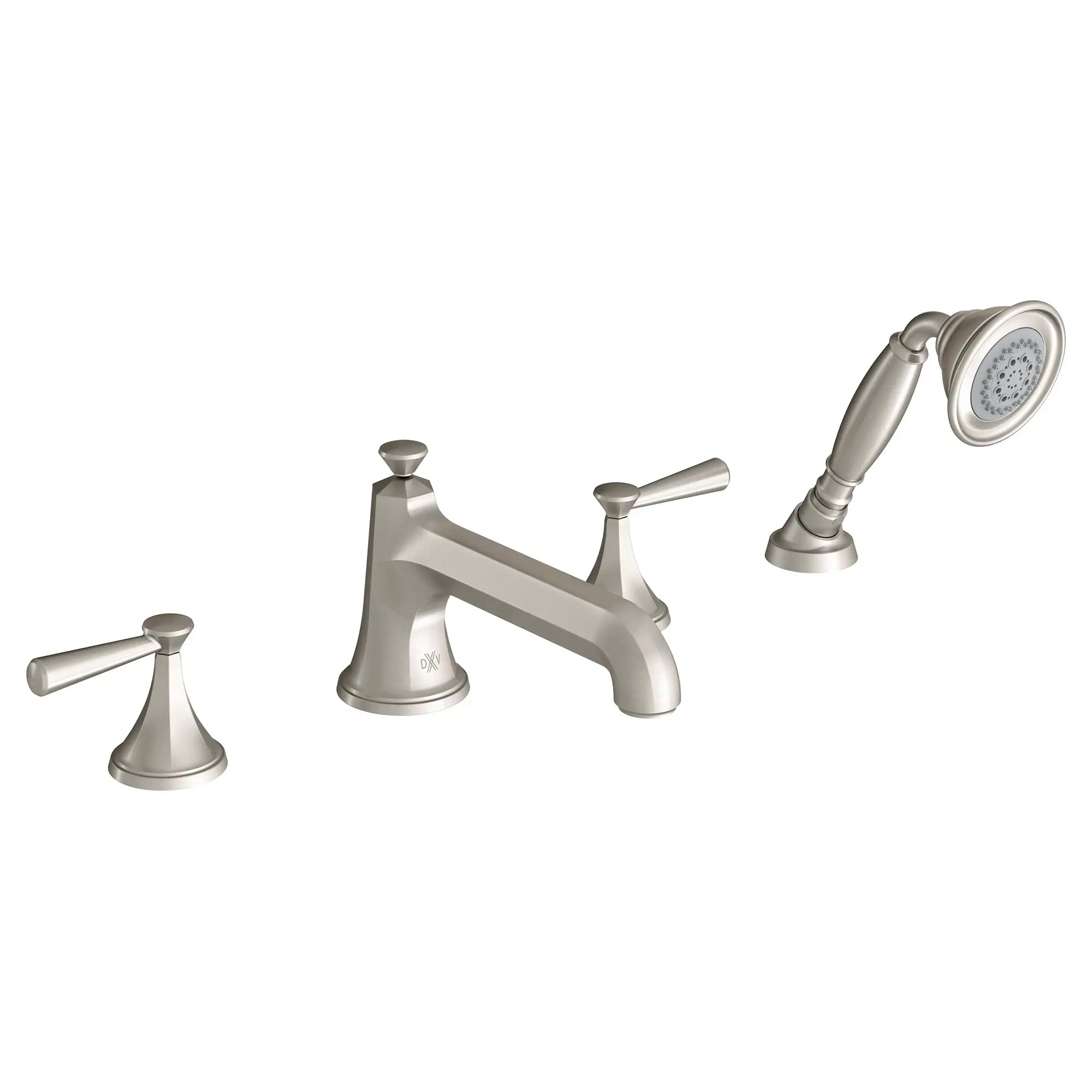 Fitzgerald 2-Handle Deck Mount Bathtub Faucet with Hand Shower and Lever Handles // BRUSHED NICKEL // 96060_D35160900144_CDNwebp.webp