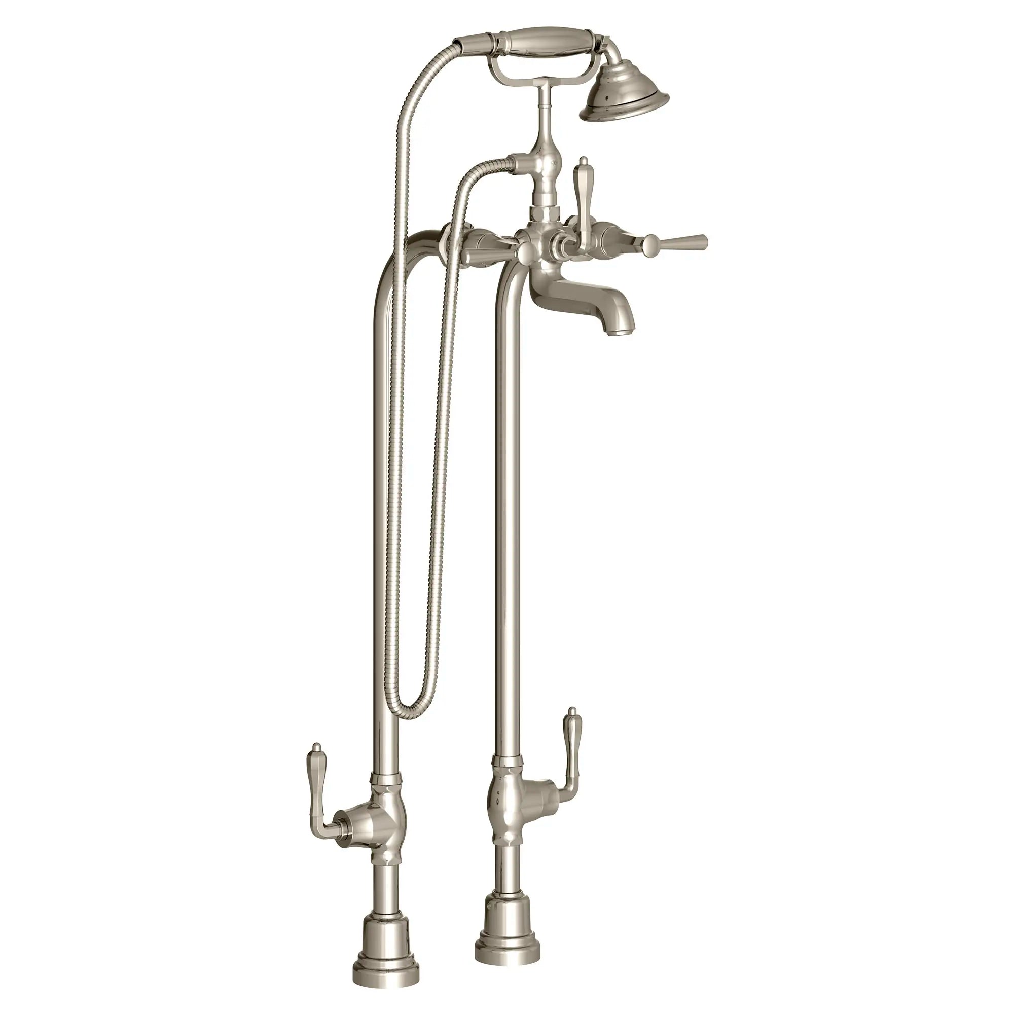 Fitzgerald Floor Mount Bathtub Filler with Hand Shower and Lever Handles // PLATINUM NICKEL // 96071_D35160950150_CDNwebp.webp