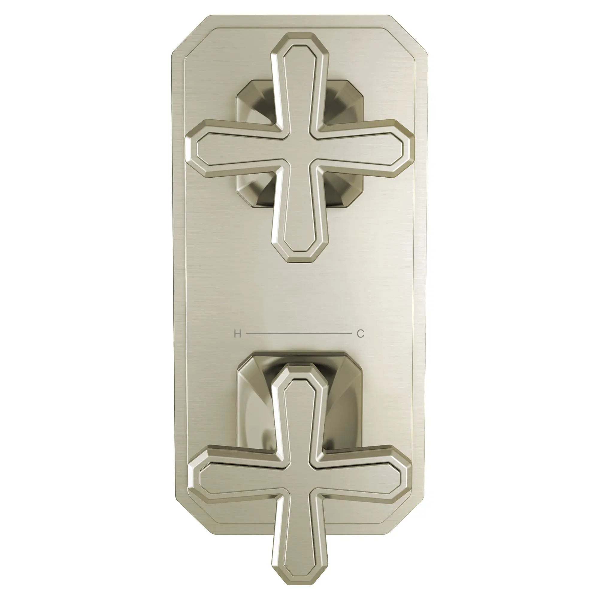 Belshire® 2-Handle Thermostatic Valve Trim Only with Cross Handles // BRUSHED NICKEL // 96270_D35170528144_CDNwebp.webp