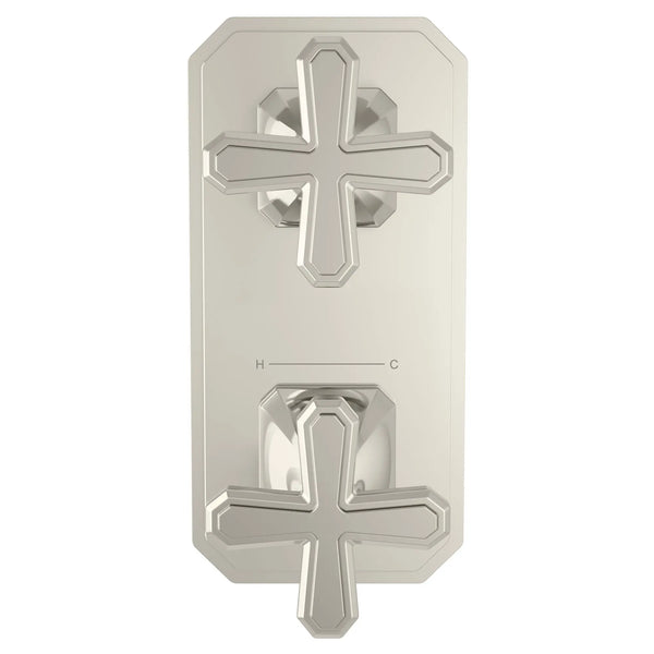 Belshire® 2-Handle Thermostatic Valve Trim Only with Cross Handles // PLATINUM NICKEL // 96276_D35170528150_CDNwebp.webp