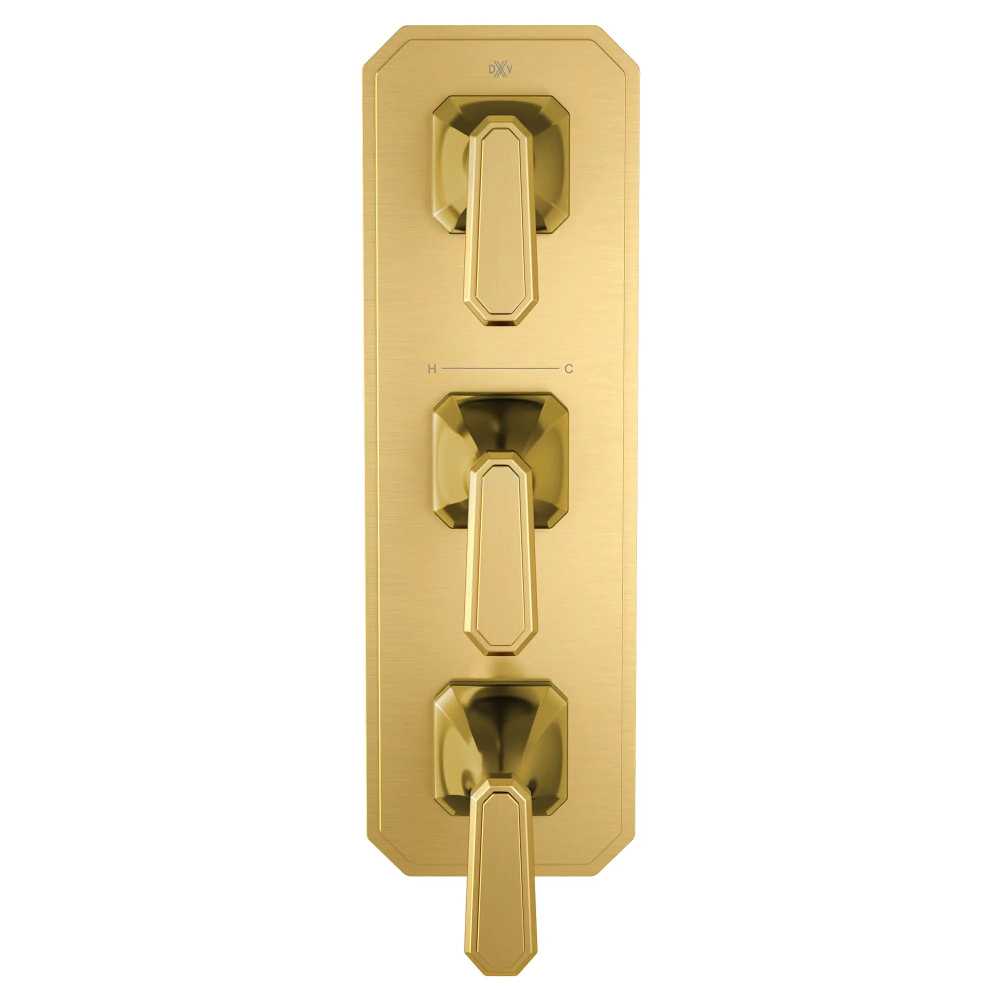 Belshire® 3-Handle Thermostatic Valve Trim Only with Lever Handles // SATIN BRASS // 96326_D35170537427_CDNwebp.webp