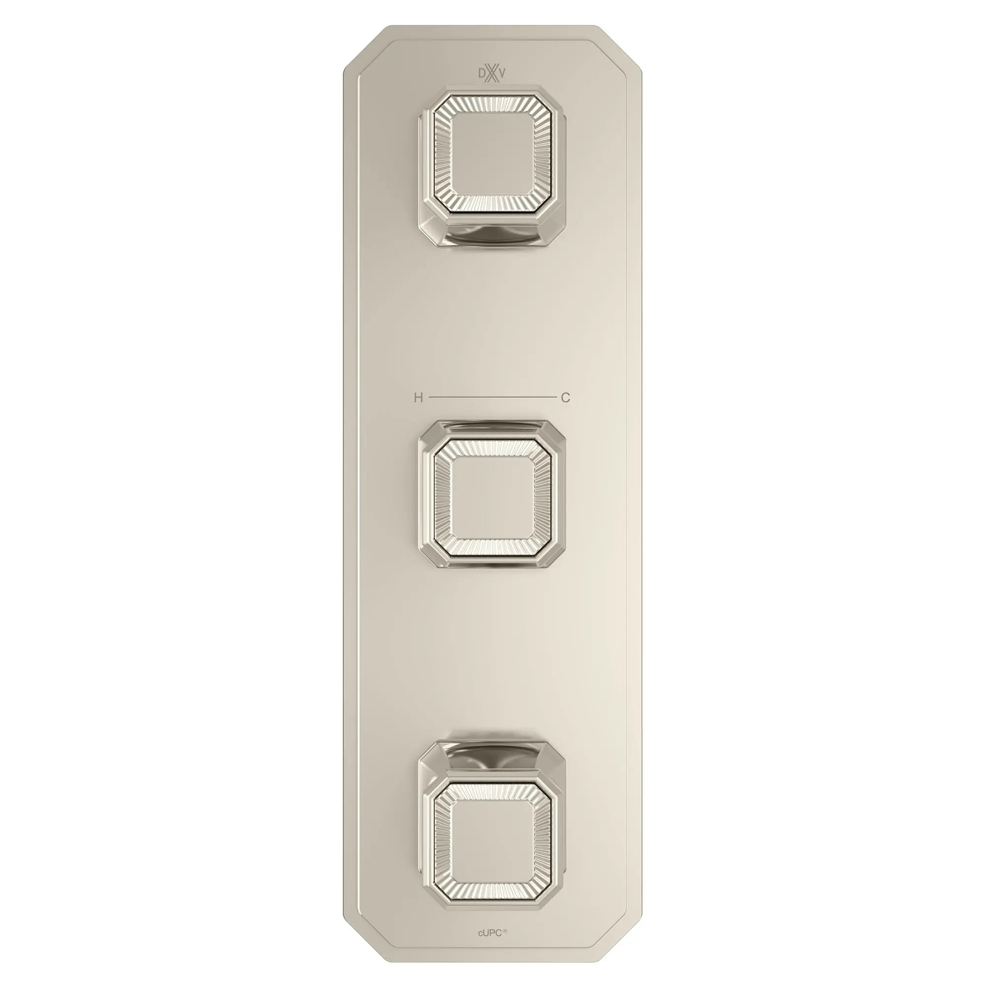 Belshire® 3-Handle Thermostatic Valve Trim Only with Cushion Handles // PLATINUM NICKEL // 96385_D35170539150_CDNwebp.webp