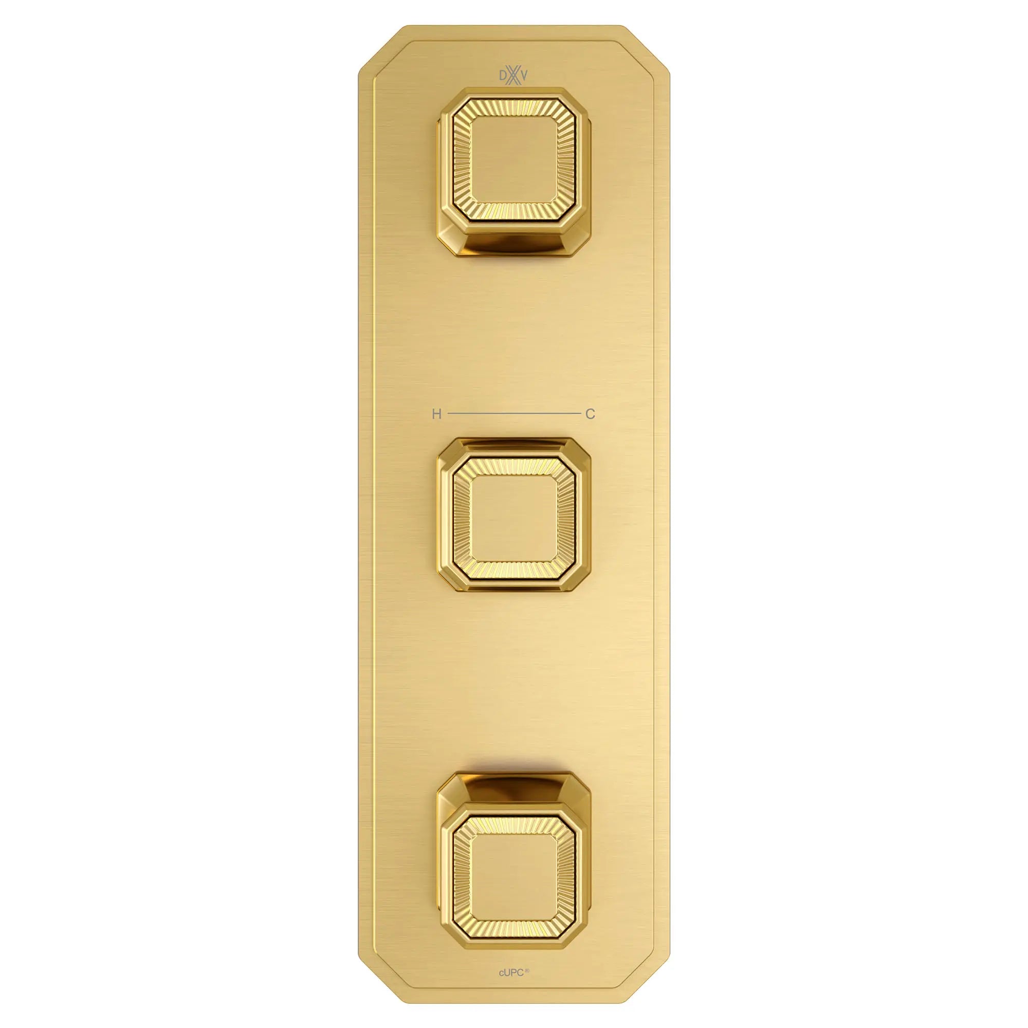 Belshire® 3-Handle Thermostatic Valve Trim Only with Cushion Handles // SATIN BRASS // 96404_D35170539427_CDNwebp.webp