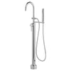 [D3590197C.100] Equility® Round Floor Mount Bathtub Filler with Hand Shower and Lever Handle - Polished Chrome